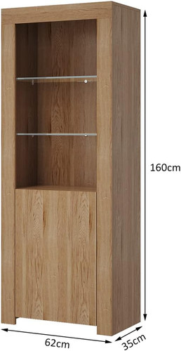 Display cabinet 160cm - 160cm, oak
