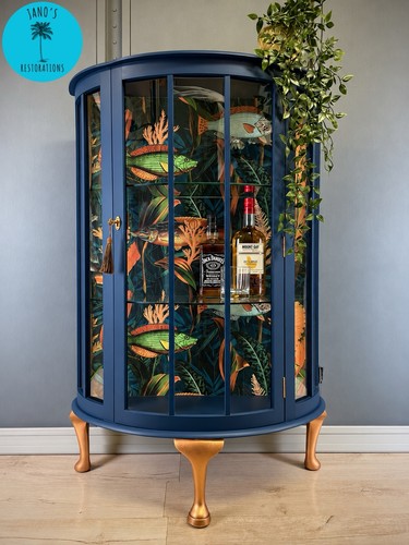 Navy blue fish - navy, glass
