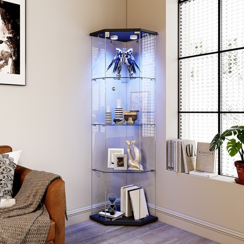 Glass display cabinet corner - glass,