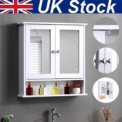 White bathroom mirror - mirror, cabinet