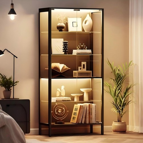 Glass display case with - display,