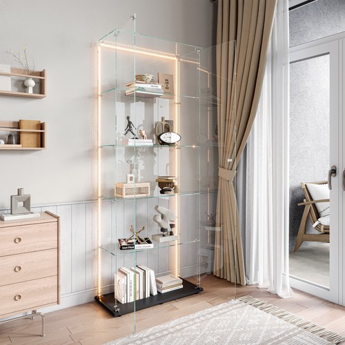 Glass display cabinet with led - glass,