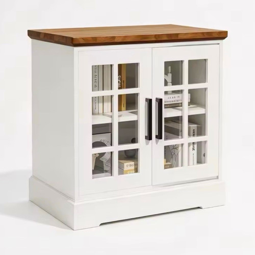 Farmhouse bedside table with - farmhouse,