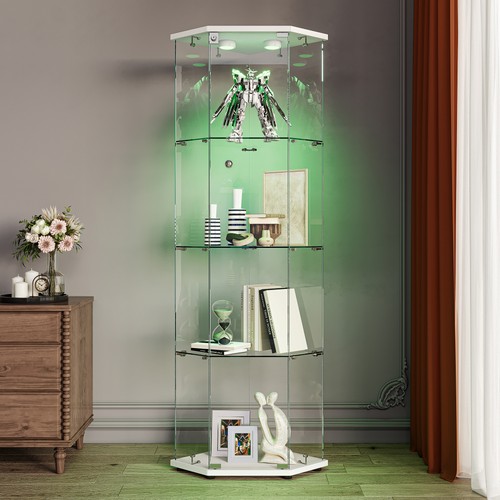 Corner glass display cabinet - glass,