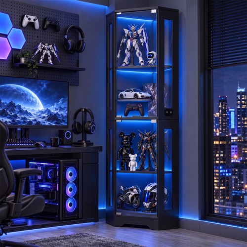 165cm glass display - 165cm, cabinets