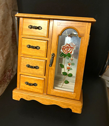 Wood glass floral jewellery - wood,