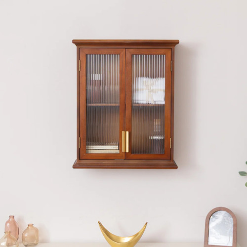 Wooden reeded glass wall - wooden,