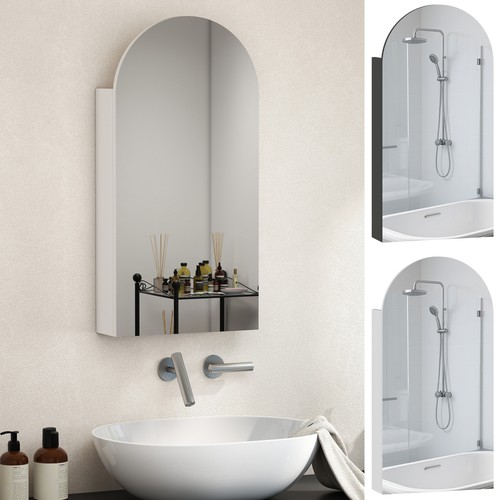 Arched bathroom mirror - mirror, cabinet