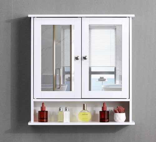 Bathroom mirror cabinet white - mirror,