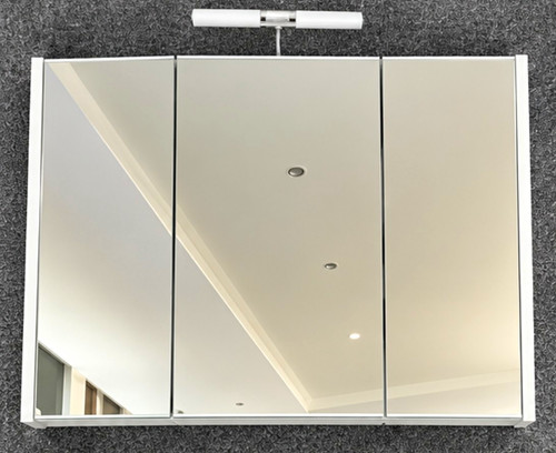 White wall mounted mirrored - mounted, 3