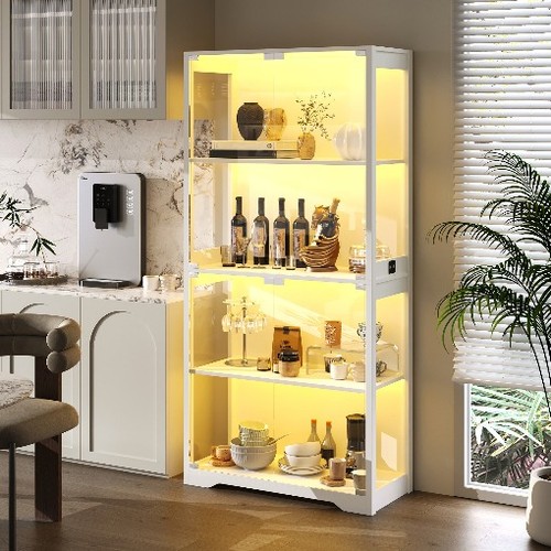 Tier curio cabinet with led - curio,