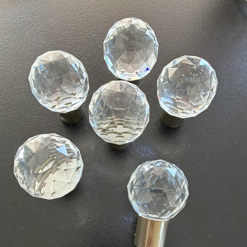 Faceted clear glass - clear,