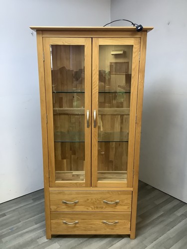 Large solid oak tall display - oak,